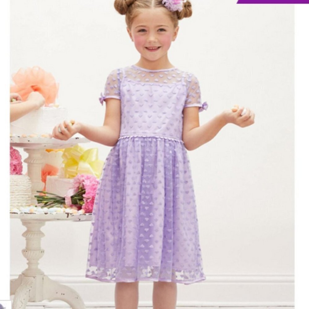 Gwen Stefani Harajuku Lovers Purple Embroidered Hearts Party Dress sizes 8 & 12